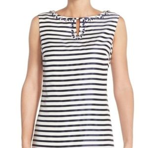 Ellen Tracy Striped Shantung Sheath Dress